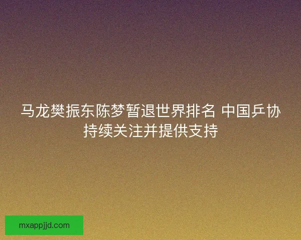 马龙樊振东陈梦暂退世界排名 中国乒协持续关注并提供支持
